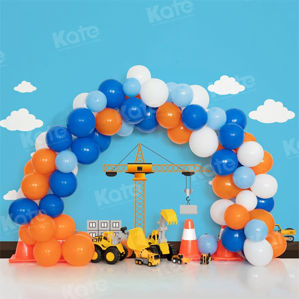 Kate Boy Construction Toy Backdrop Excavator for Photography - Kate Backdrop AU