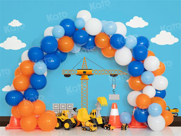 Kate Boy Construction Toy Backdrop Excavator for Photography - Kate Backdrop AU