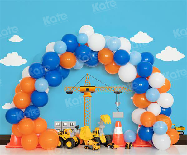 Kate Boy Construction Toy Backdrop Excavator for Photography - Kate Backdrop AU