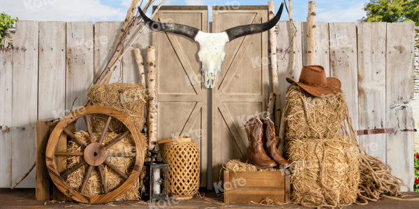 Kate Farm Cowboy Backdrop Haystack Door Wild Designed by Emetselch - Kate Backdrop AU