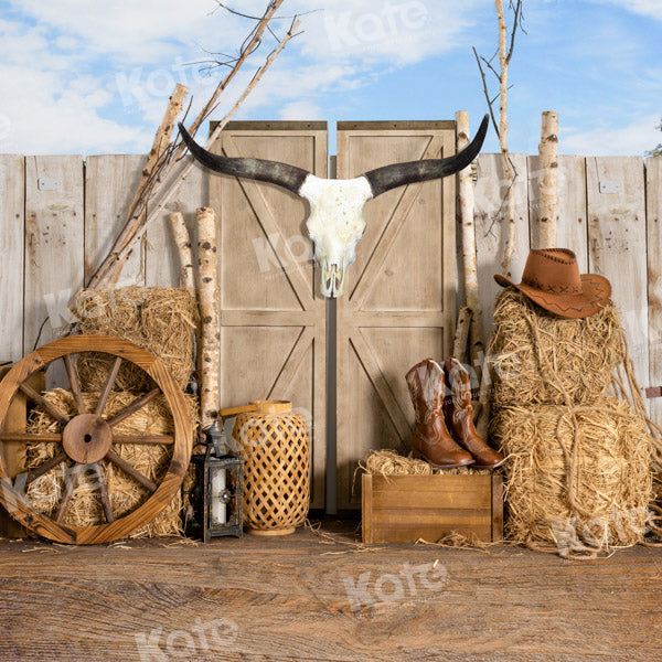 Kate Farm Cowboy Backdrop Haystack Door Wild Designed by Emetselch - Kate Backdrop AU