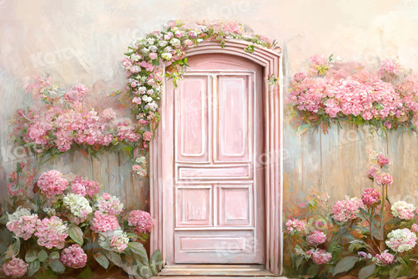 Kate Pink Door Flower Spring Backdrop Designed by Chain Photography