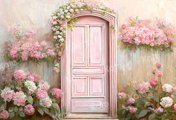 Kate Pink Door Flower Spring Backdrop Designed by Chain Photography