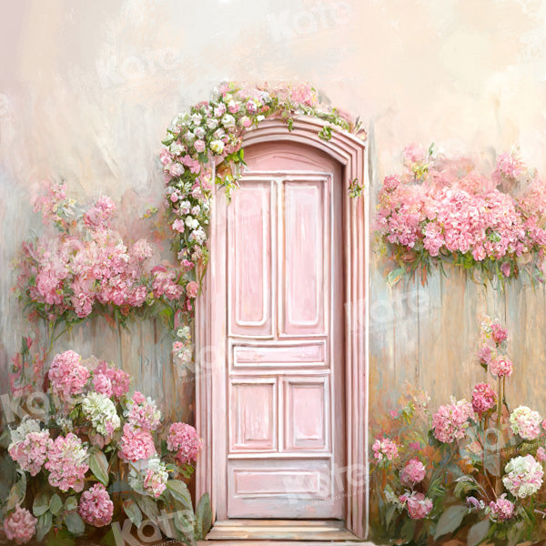 Kate Pink Door Flower Spring Backdrop Designed by Chain Photography - Kate Backdrop AU