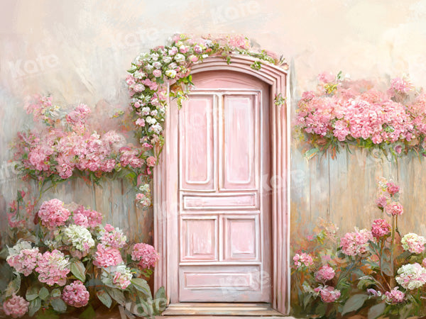 Kate Pink Door Flower Spring Backdrop Designed by Chain Photography