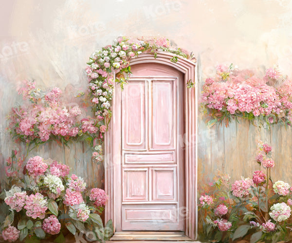 Kate Pink Door Flower Spring Backdrop Designed by Chain Photography