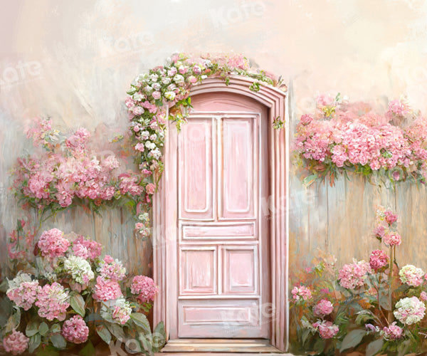 Kate Pink Door Flower Spring Backdrop Designed by Chain Photography - Kate Backdrop AU