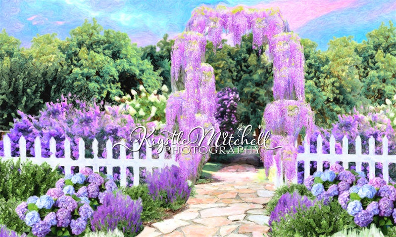 Kate Purple Garden Path Backdrop Designed By Krystle Mitchell Photography - Kate Backdrop AU
