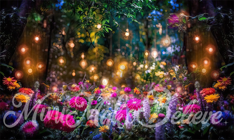 Kate Painterly Fine Art Fairy Backdrop Forest at Night Designed by Mini MakeBelieve - Kate Backdrop AU