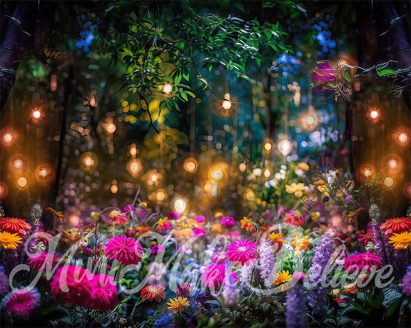 Kate Painterly Fine Art Fairy Backdrop Forest at Night Designed by Mini MakeBelieve - Kate Backdrop AU