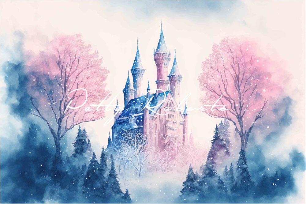 Kate Blue Princess Castle Backdrop Designed by Patty Robertss - Kate Backdrop AU