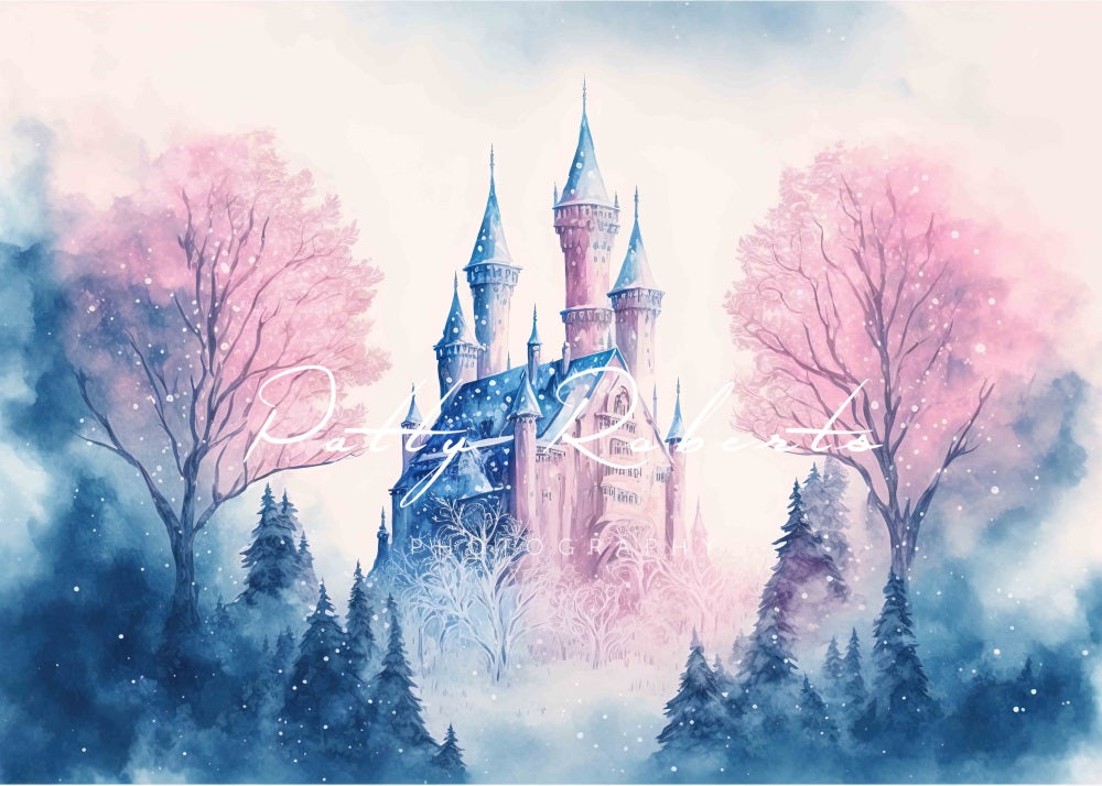 Kate Blue Princess Castle Backdrop Designed by Patty Robertss - Kate Backdrop AU