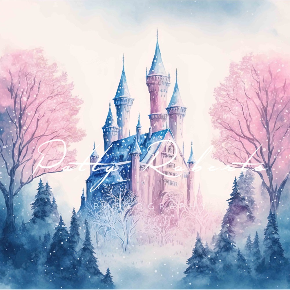 Kate Blue Princess Castle Backdrop Designed by Patty Robertss - Kate Backdrop AU