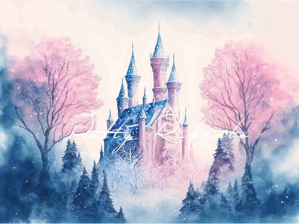 Kate Blue Princess Castle Backdrop Designed by Patty Robertss - Kate Backdrop AU