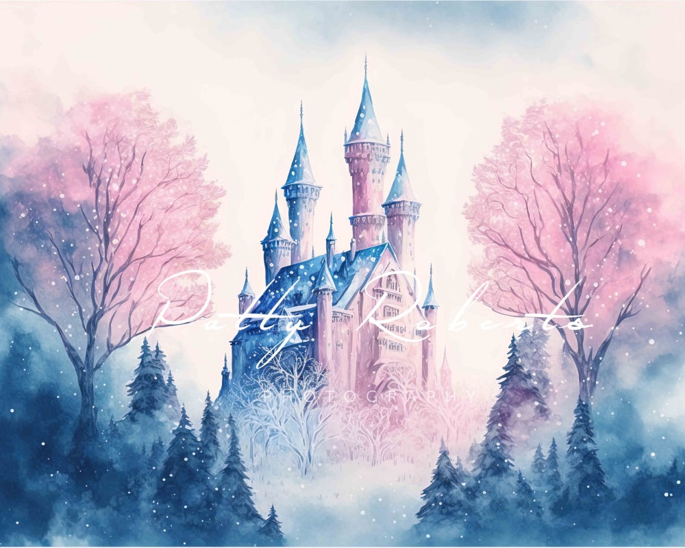 Kate Blue Princess Castle Backdrop Designed by Patty Robertss - Kate Backdrop AU