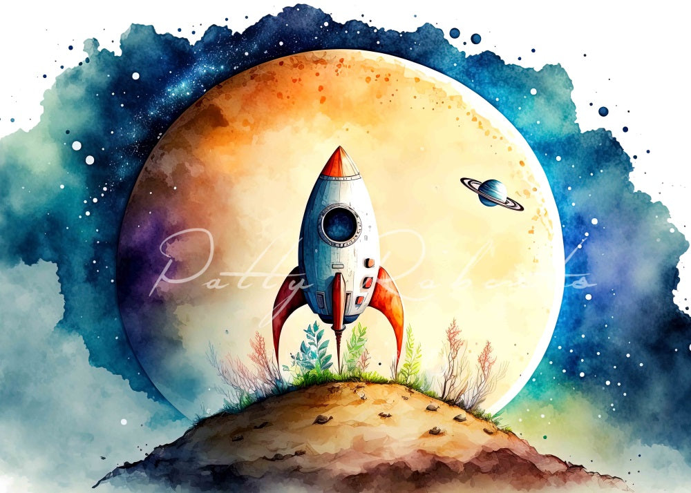 Kate Rocketing to the Stars Backdrop Designed by Patty Robertss - Kate Backdrop AU