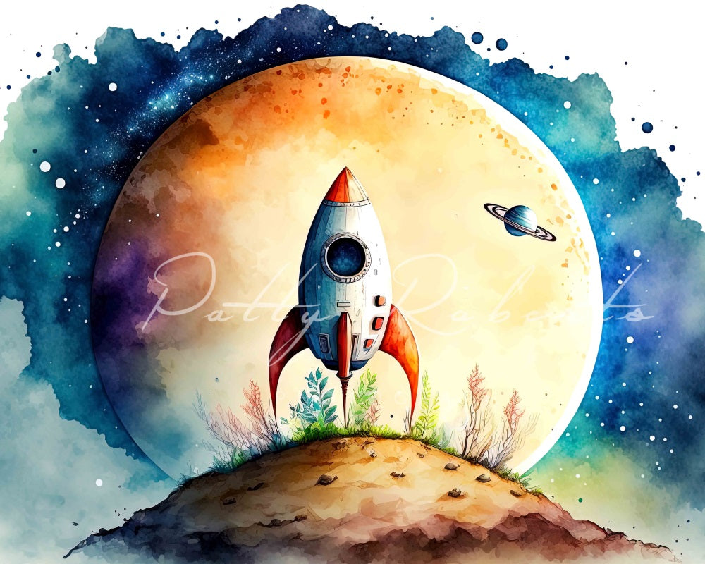 Kate Rocketing to the Stars Backdrop Designed by Patty Robertss - Kate Backdrop AU