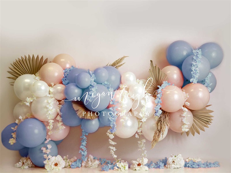 Kate Blue Floral Garland Backdrop Designed by Megan Leigh Photography - Kate Backdrop AU