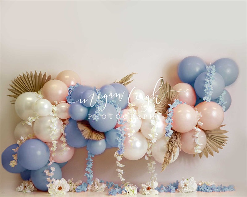 Kate Blue Floral Garland Backdrop Designed by Megan Leigh Photography - Kate Backdrop AU