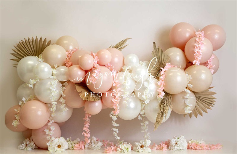 Kate Peach Floral Garland Backdrop Designed by Megan Leigh Photography - Kate Backdrop AU