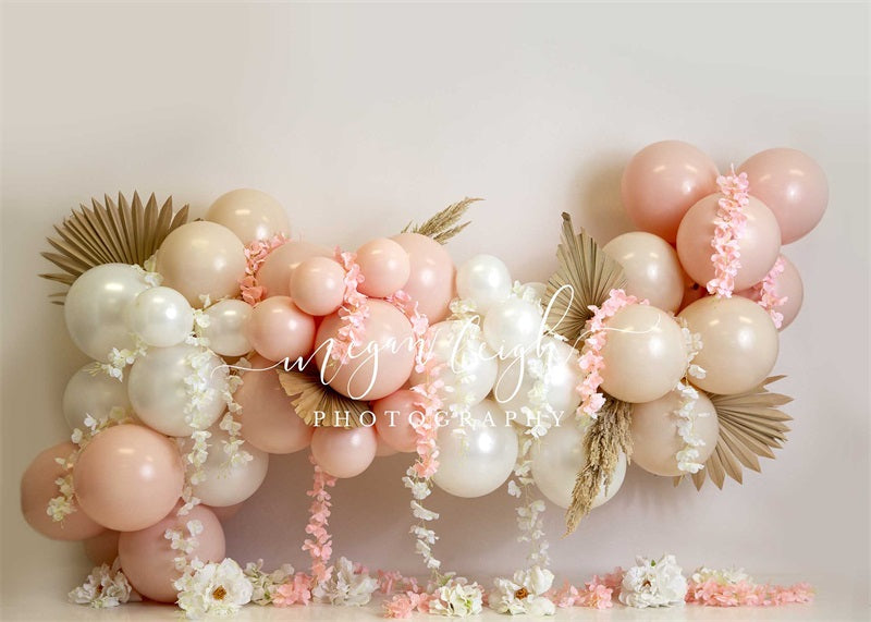 Kate Peach Floral Garland Backdrop Designed by Megan Leigh Photography - Kate Backdrop AU