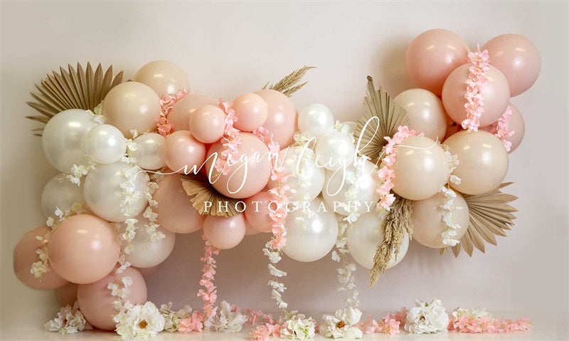 Kate Peach Floral Garland Backdrop Designed by Megan Leigh Photography - Kate Backdrop AU