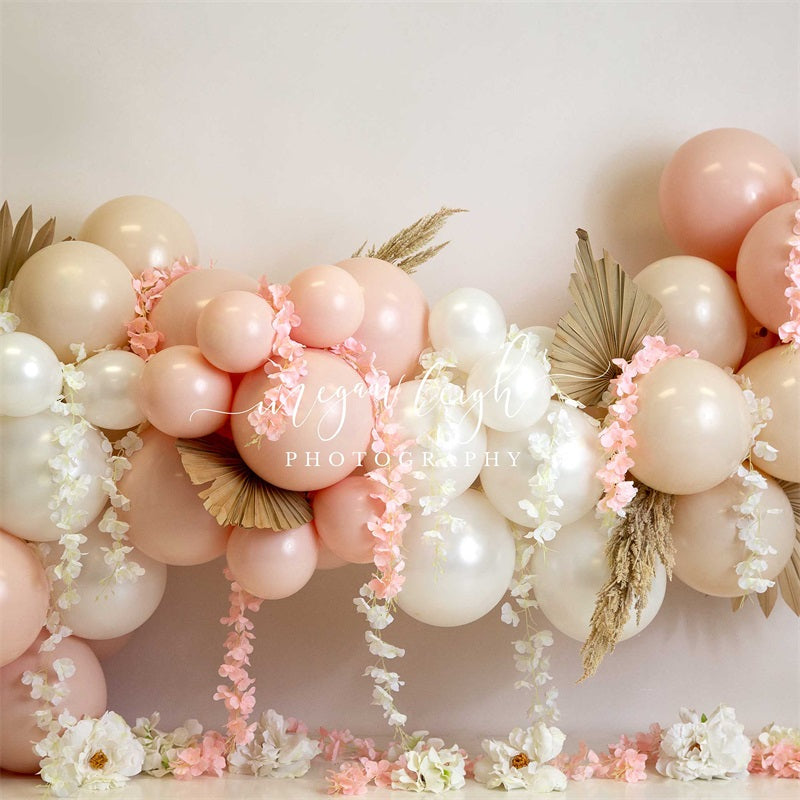 Kate Peach Floral Garland Backdrop Designed by Megan Leigh Photography - Kate Backdrop AU