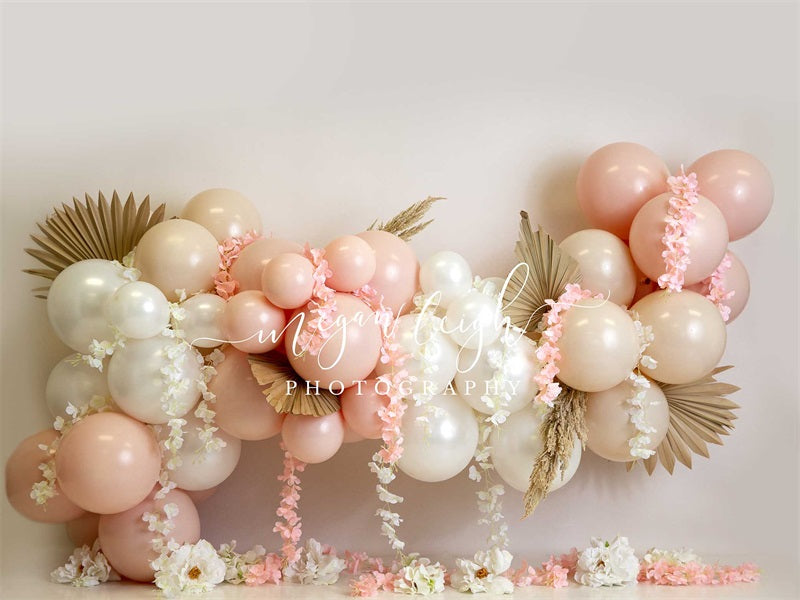 Kate Peach Floral Garland Backdrop Designed by Megan Leigh Photography - Kate Backdrop AU