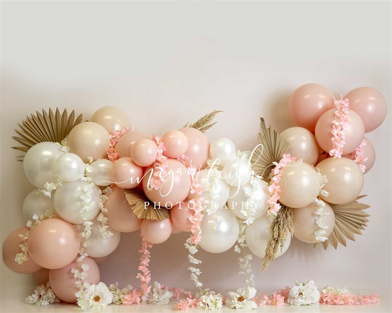 Kate Peach Floral Garland Backdrop Designed by Megan Leigh Photography - Kate Backdrop AU