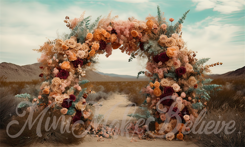 Kate Fine Art Flowers Boho Desert Arch Backdrop Designed by Mini MakeBelieve
