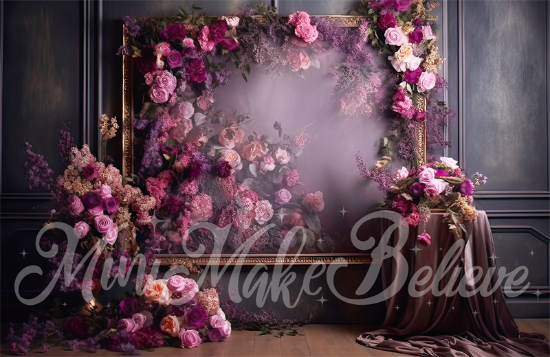 Kate Purple Floral Room Backdrop Birthday Wedding Celebration Designed by Mini MakeBelieve