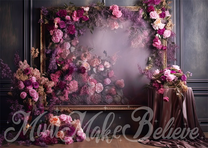 Kate Purple Floral Room Backdrop Birthday Wedding Celebration Designed by Mini MakeBelieve