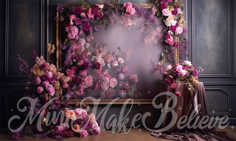 Kate Purple Floral Room Backdrop Birthday Wedding Celebration Designed by Mini MakeBelieve