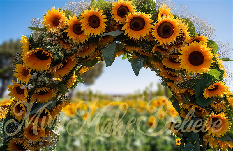 Kate Painterly Summer Fall Sunflower Arch Backdrop Designed by Mini MakeBelieve - Kate Backdrop AU