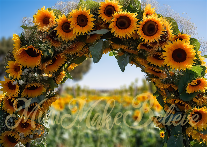 Kate Painterly Summer Fall Sunflower Arch Backdrop Designed by Mini MakeBelieve - Kate Backdrop AU
