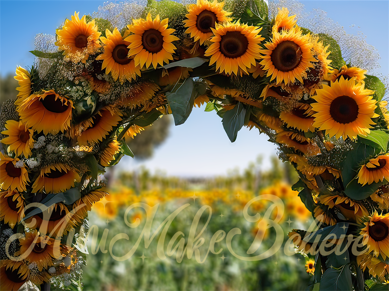 Kate Painterly Summer Fall Sunflower Arch Backdrop Designed by Mini MakeBelieve