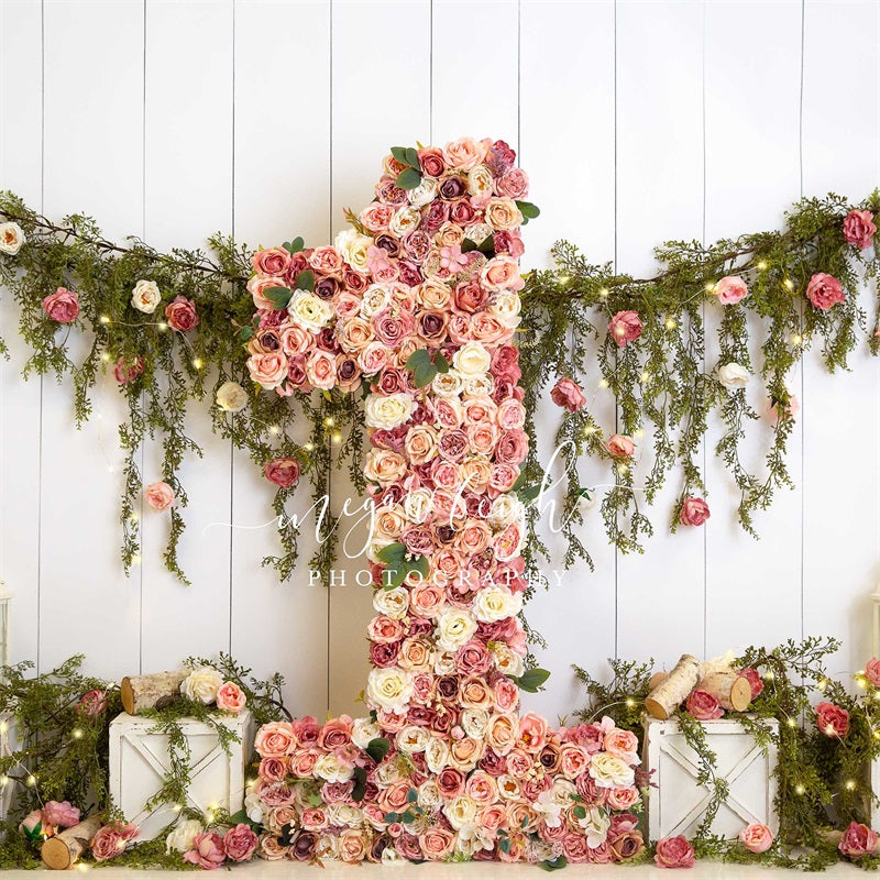 Kate One Floral Garden Backdrop First Birthday Designed by Megan Leigh Photography