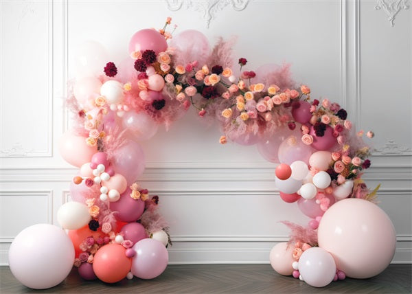 Kate Baby Spring Flowers Backdrop Balloon Arch Interior Birthday Designed by Mini MakeBelieve
