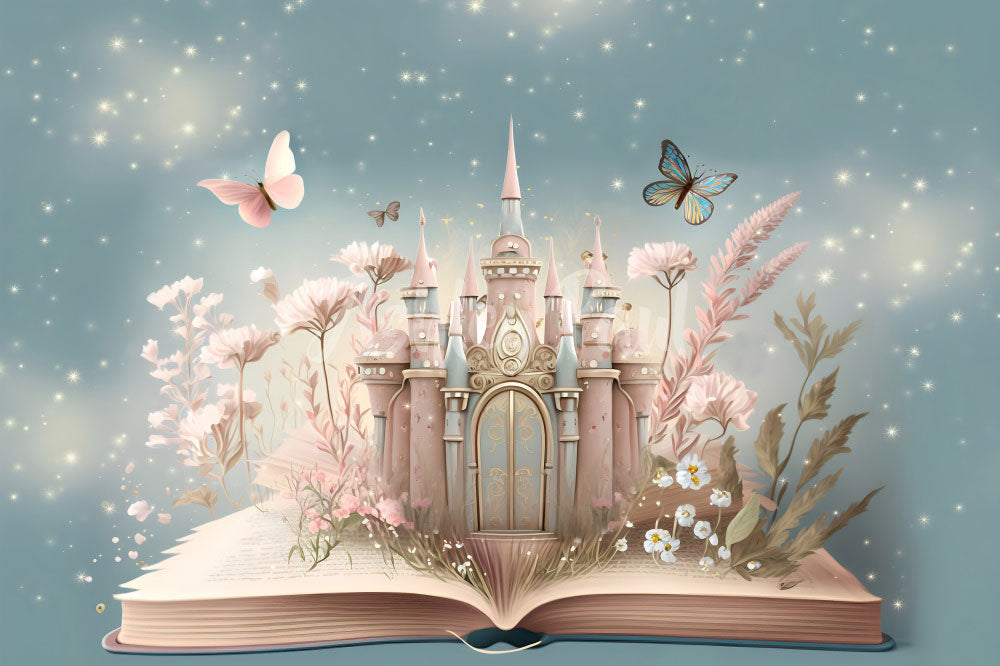 Kate Book Castel Butterfly Backdrop Spring Designed by Ashley Paul - Kate Backdrop AU