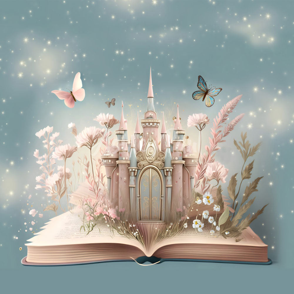 Kate Book Castel Butterfly Backdrop Spring Designed by Ashley Paul - Kate Backdrop AU