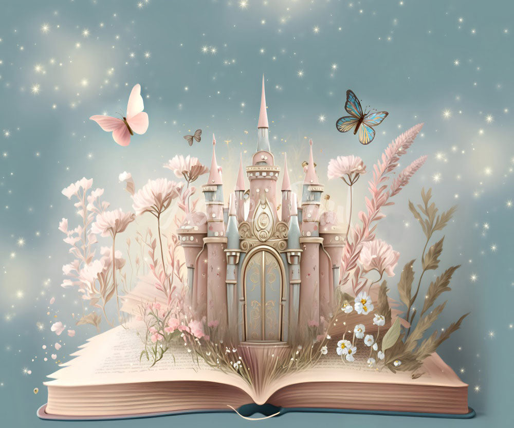 Kate Book Castel Butterfly Backdrop Spring Designed by Ashley Paul - Kate Backdrop AU