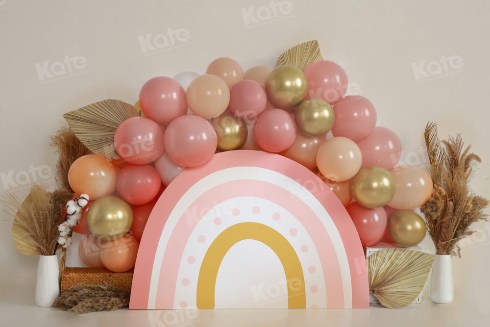 Kate Balloon Rainbow Autumn Backdrop Cake Smash for Photography