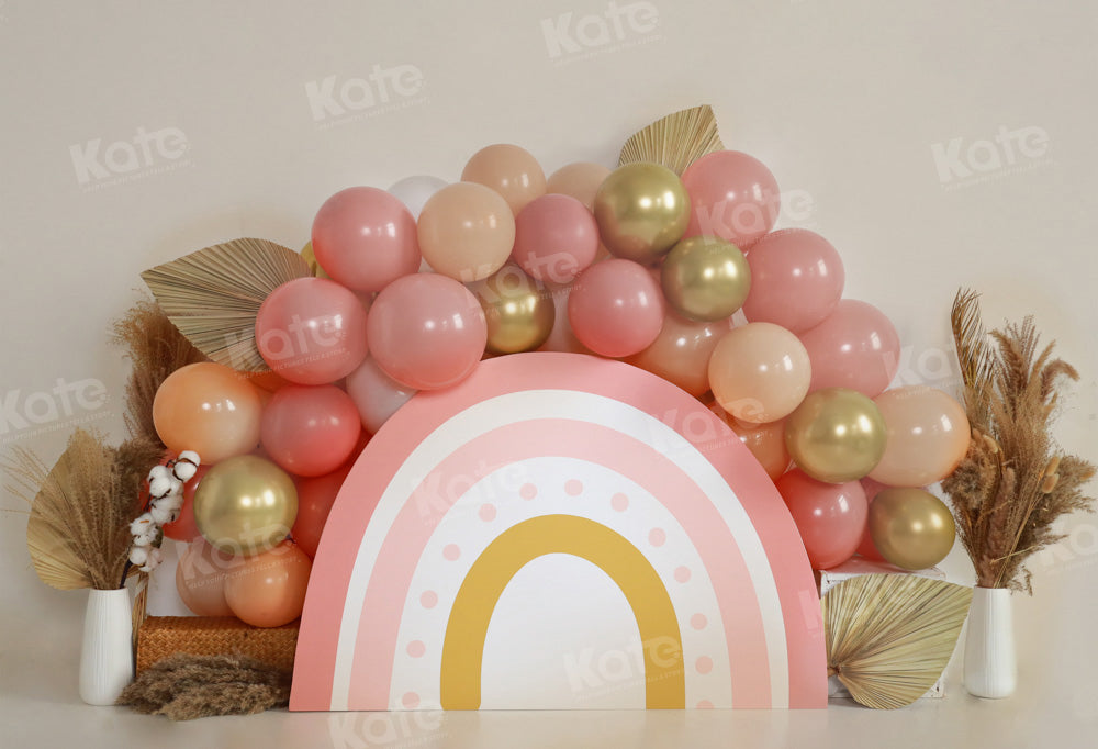Kate Balloon Rainbow Autumn Backdrop Cake Smash for Photography - Kate Backdrop AU