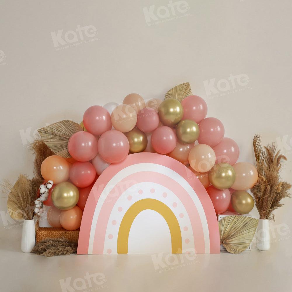 Kate Balloon Rainbow Autumn Backdrop Cake Smash for Photography - Kate Backdrop AU
