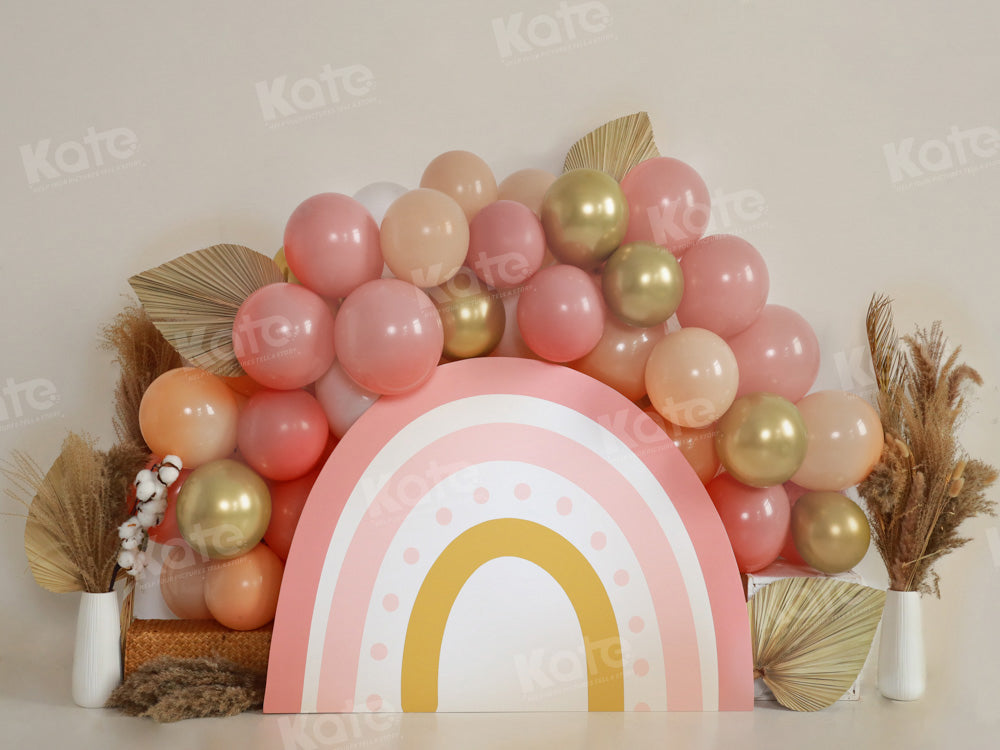 Kate Balloon Rainbow Autumn Backdrop Cake Smash for Photography - Kate Backdrop AU
