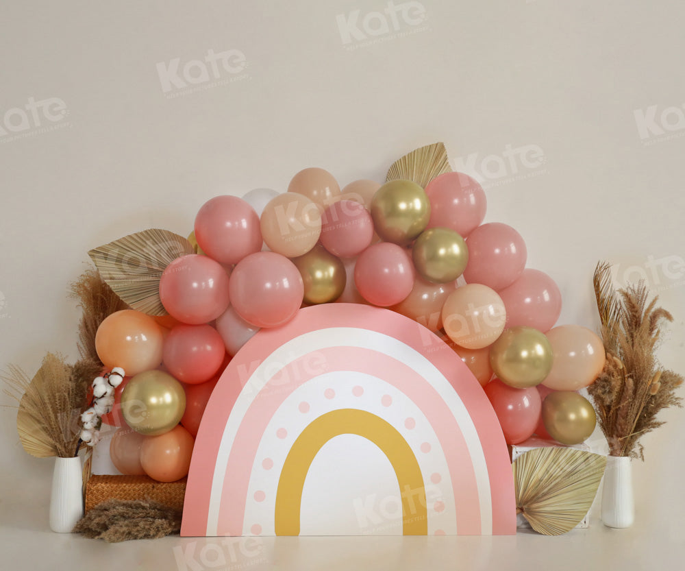 Kate Balloon Rainbow Autumn Backdrop Cake Smash for Photography - Kate Backdrop AU
