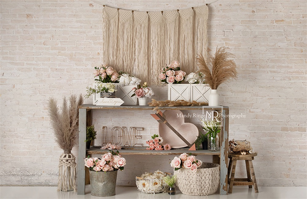 Kate Boho Valentine's Day Backdrop Designed by Mandy Ringe Photography - Kate Backdrop AU