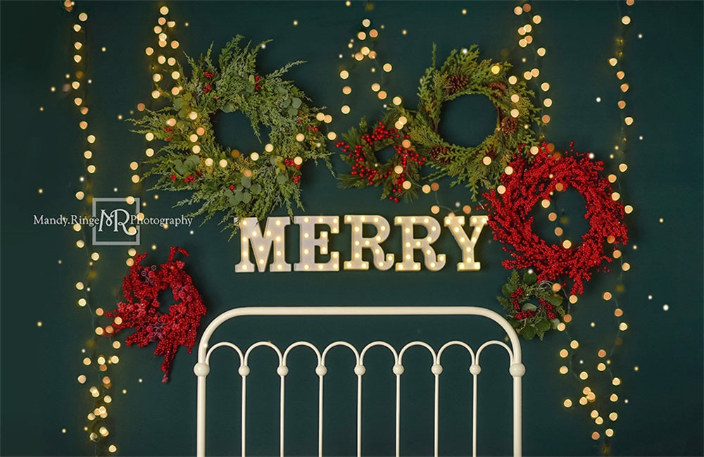 Kate Merry Christmas Backdrop Sparkle Headboard Designed By Mandy Ringe Photography - Kate Backdrop AU