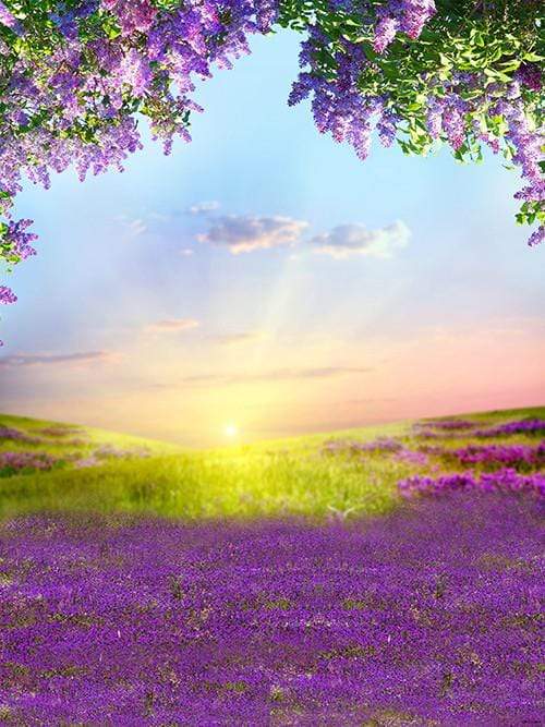 Katebackdrop£ºKate Outdoor Purple Flowers Scenery Lavender Backdrop
