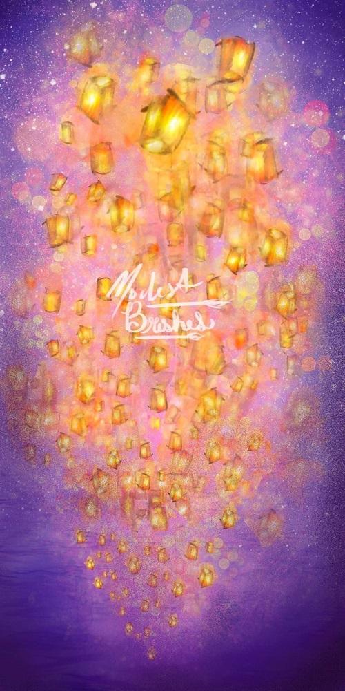 Kate Sweep Backdrop Lantern Lit Sky Designed by Modest Brushes - Kate Backdrop AU